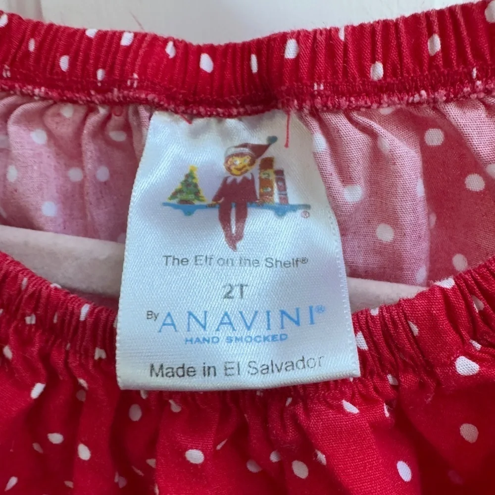 The Elf on the Shelf 2T Red Polka Dot Long Sleeve Flowy Christmas Holiday Dress